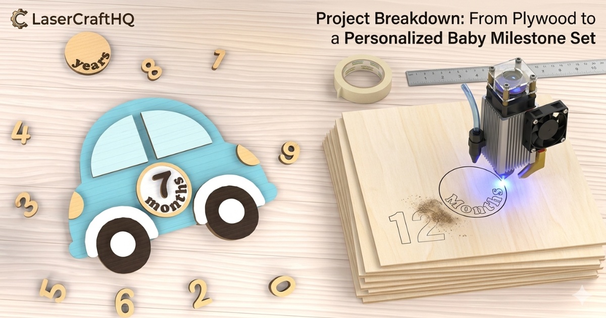3D Wooden Baby Milestone Set laser cut project