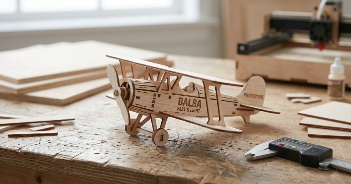 Balsa wood sheets for laser engraving and prototyping