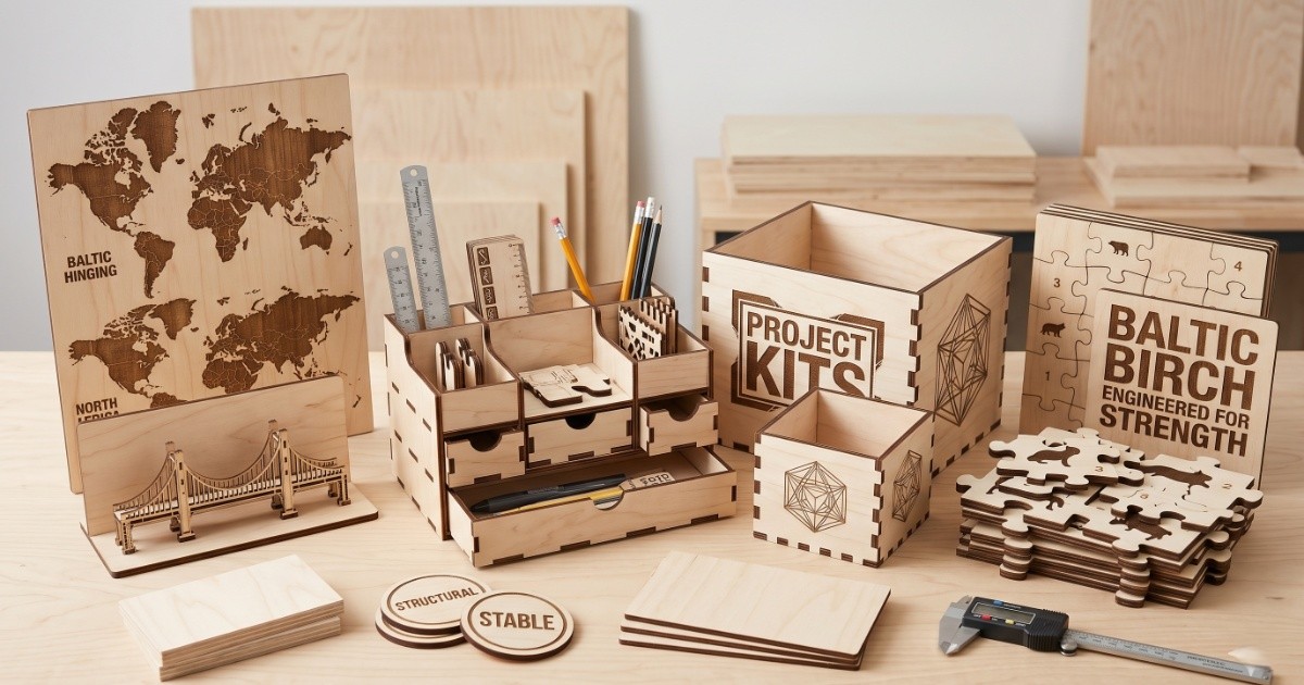 Baltic birch plywood sheets for laser cutting