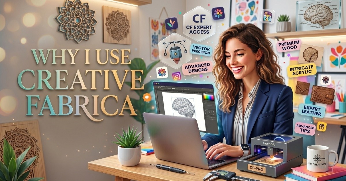 Creative Fabrica SVG files for laser engraving — browsing designs on screen